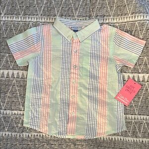 RuggedButts Pastel Striped Button-Down Shirt for Kids